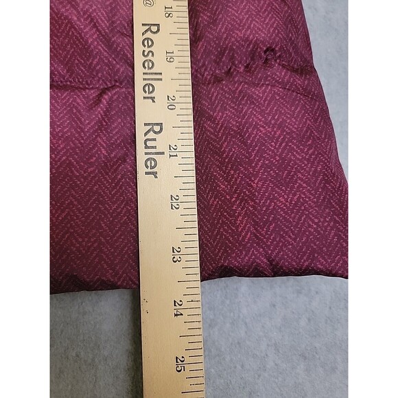 Lands End Puffer Vest Womens M Purple Feather Down Snaps Pockets Outdoor Hiking - Picture 11 of 12